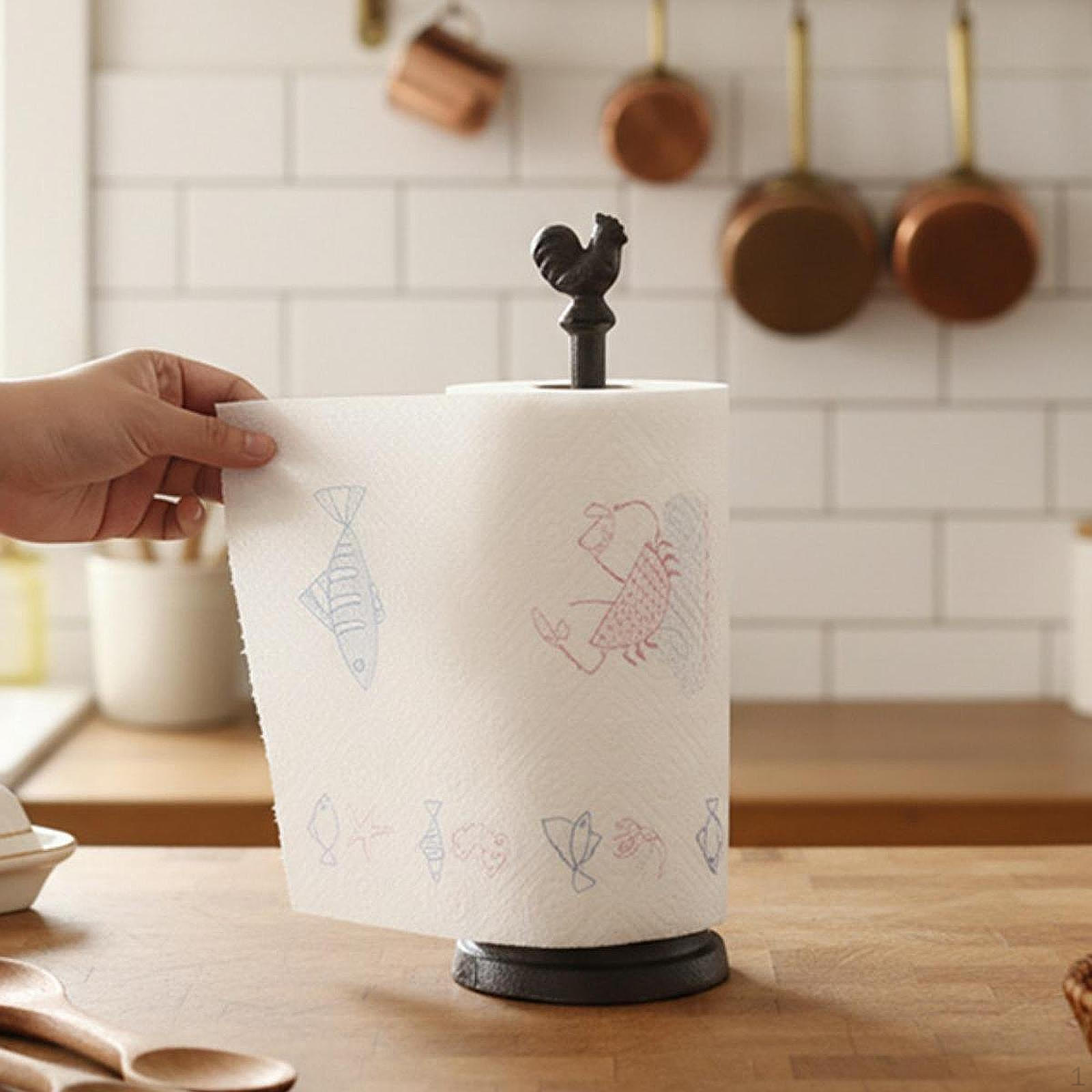 

Держатель для бумажных полотенец со стабильным основанием Домашний декор Ретро Настольный диспенсер для рулонов Ткань