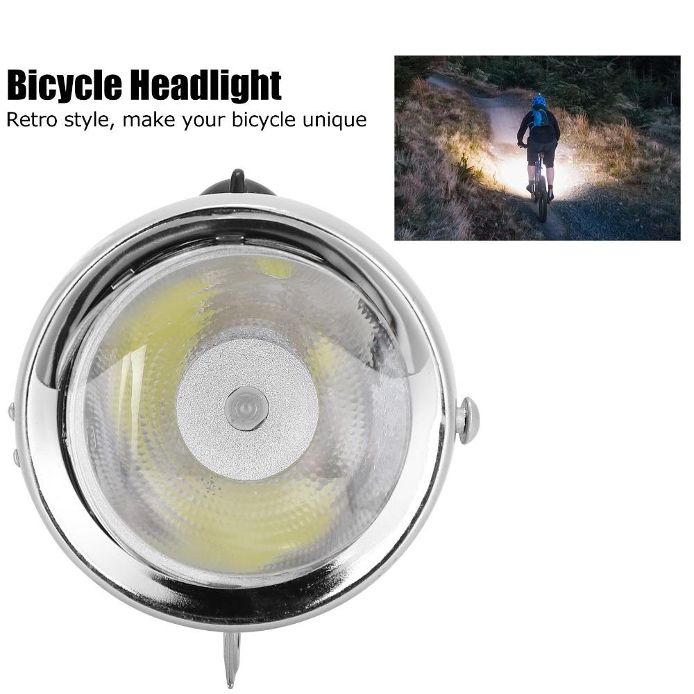 

AAA Battery Powered Bicycle Headlight Metal Shell Bike Front Light Bike LED Light Night Cycling срібний