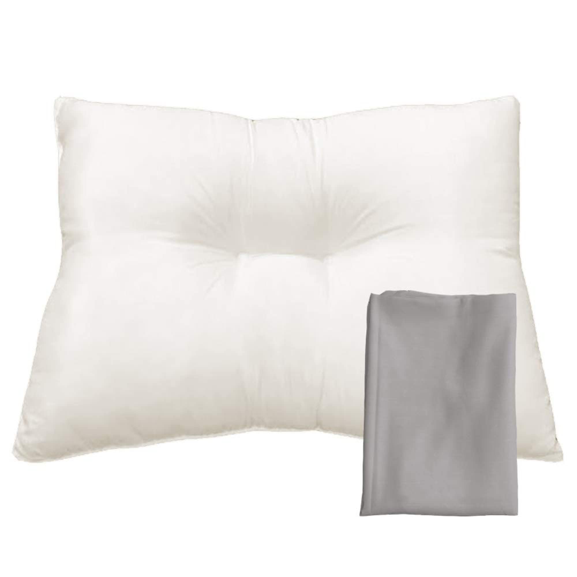 

EIYU Pillow, 43x63cm, Low, Washable, NANO Platinum, Ivory, with Gray Pillowcase, Shipped Uncompressed