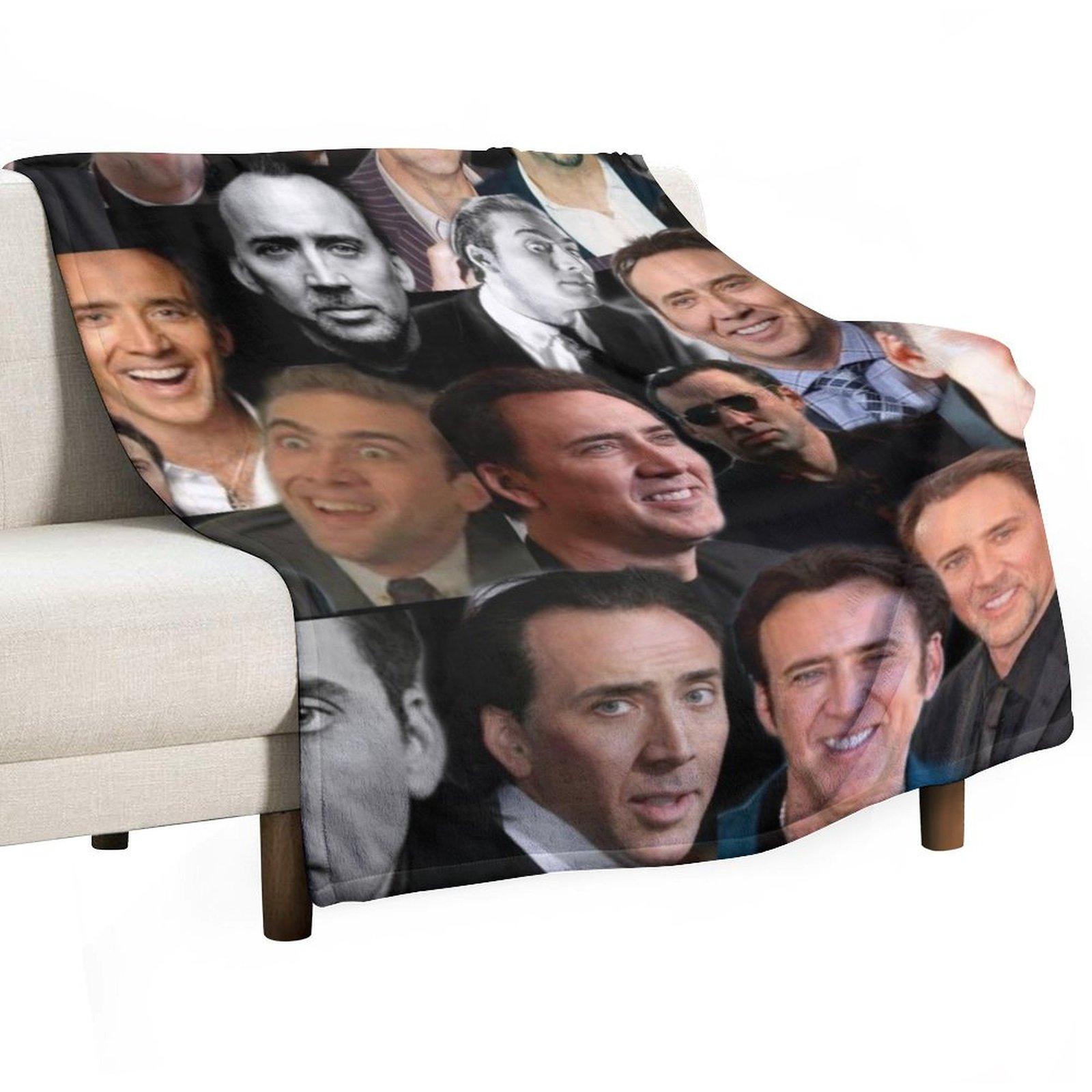 nicolas cage colllage Throw Blanket Multi-Purpose Bed covers Single Bed Blankets 30x40in