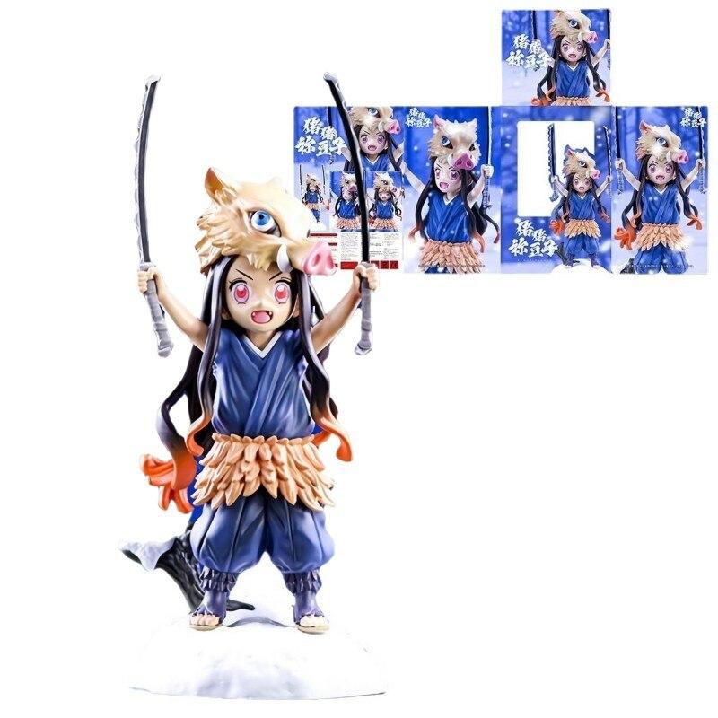 Anime Demon Slayer Kamado Nezuko Figure Kimetsu No Yaiba Hashibira Inosuke Action Figure Model Doll Toy Figurine Gift
