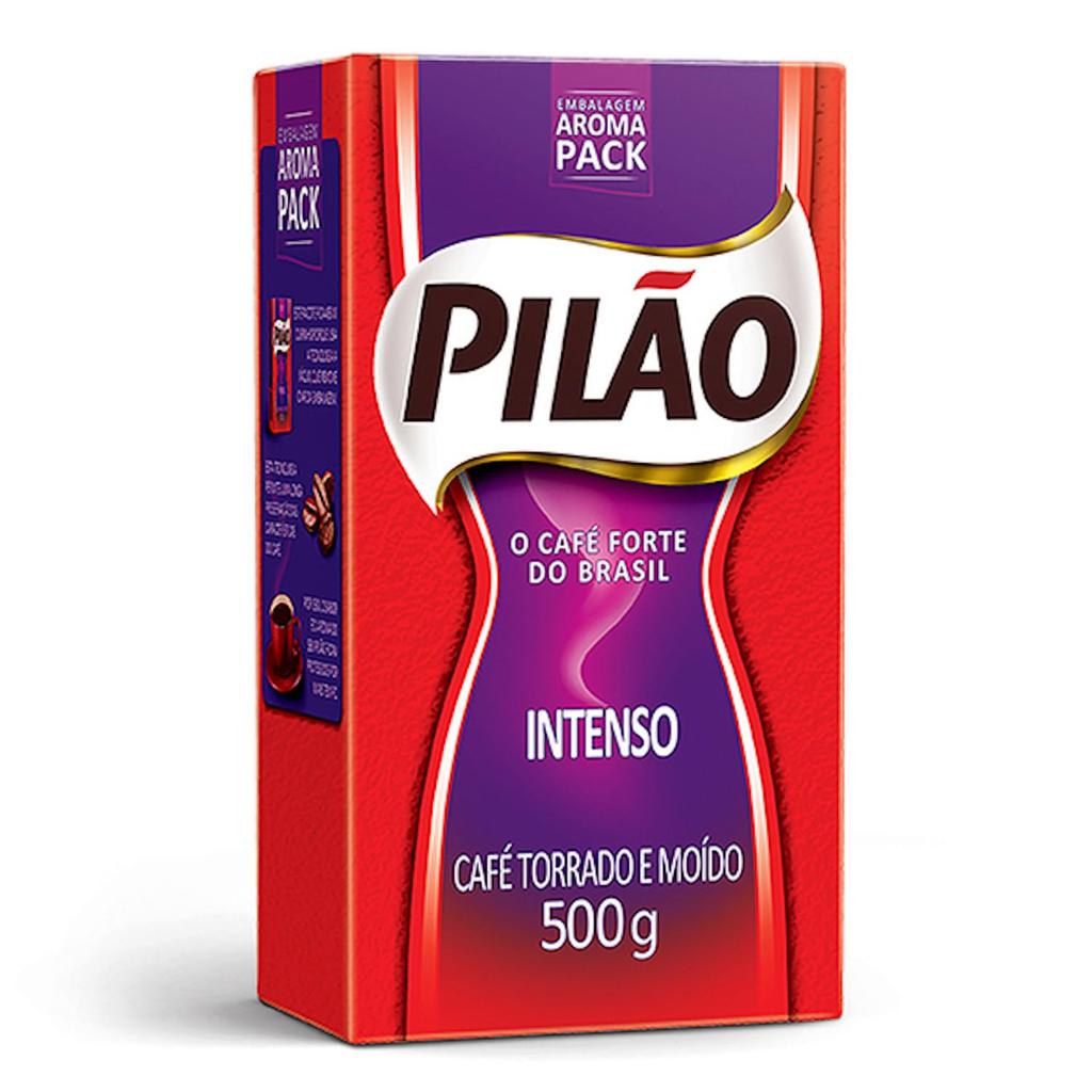 Intenso 500g Brazilian Regular Dark Finely Vacuum Intenso Coffee CAFE PILAO Café Pilão Coffee, Roast, Ground, Packed, Café Pilão Coffee, Beans,