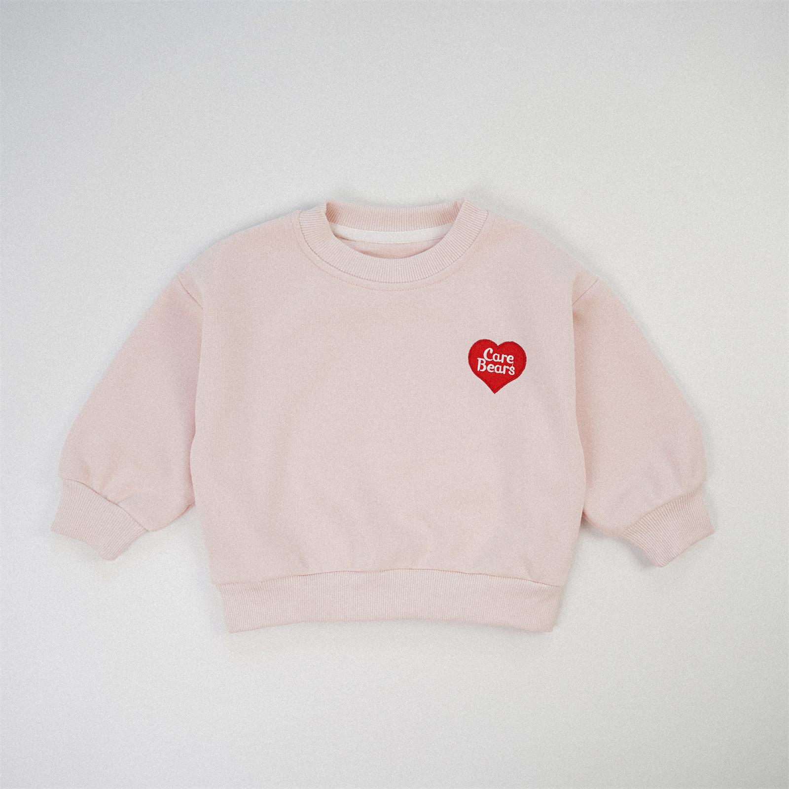 2025 Autumn Korean Cartoon Embroidery Unisex Hoodie - Loose Fit, Round Neck, Long Sleeve, Trendy Style 110cm