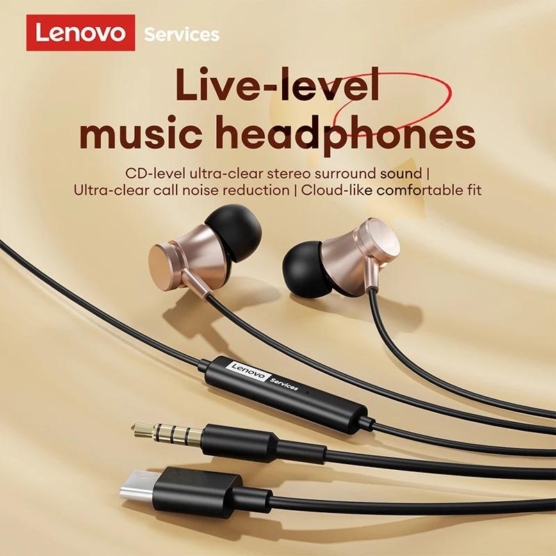 Original Lenovo YF31 Soft Fit In-Ear Wired Earphones Gaming Headphone Type-C/3.5mm 360° Surround Sound Ultra-low Latency Earbuds With Mic NEW