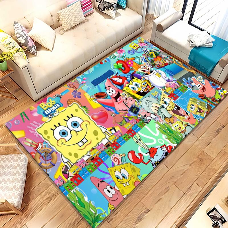 Funny S-SpongeBob Patrick Star Cartoon Living Room Non-Slip Area Rug Soft Carpet for Bedroom Playroom Sofa,Home Decor Doormat