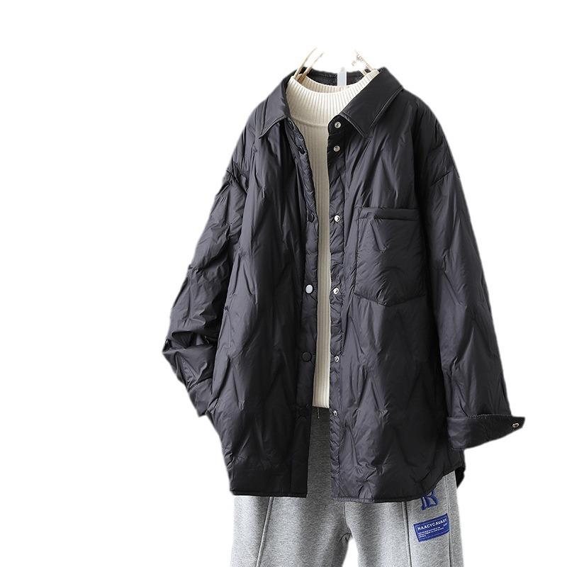 Padded Clothes 2024 New Light and Thin Cotton Clothes Loose Stand-up Collar Warm Winter Literary Shirt Jacket