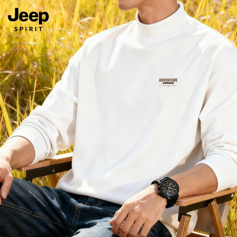 JEEP SPIRIT Men's Thermal Half-Turtleneck Long Sleeve Top