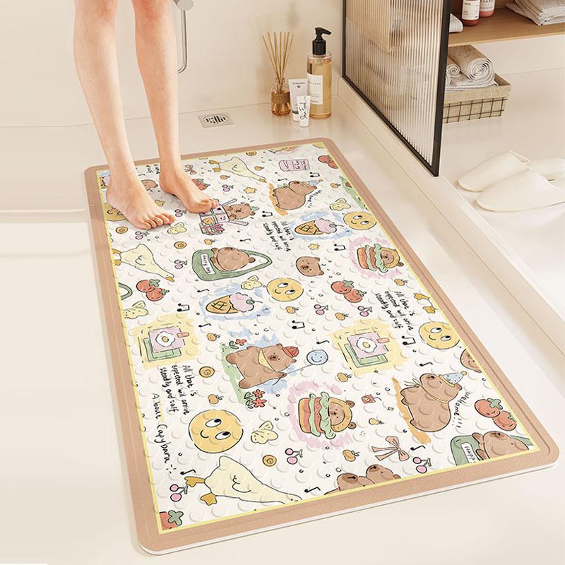 

Cute Shower Room Non-Slip Floor Mat Children S Bath Anti-Drop Suction Cup Mat Pvc Bathroom Toilet Floor Mat 40*70cm