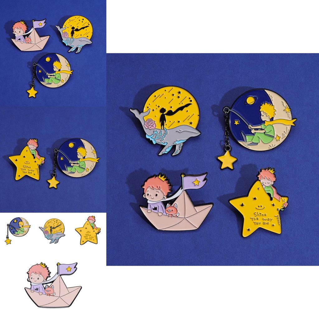 Charming The Little Prince Cartoon Brooch Stunning Metal Badge For Bags Gifts