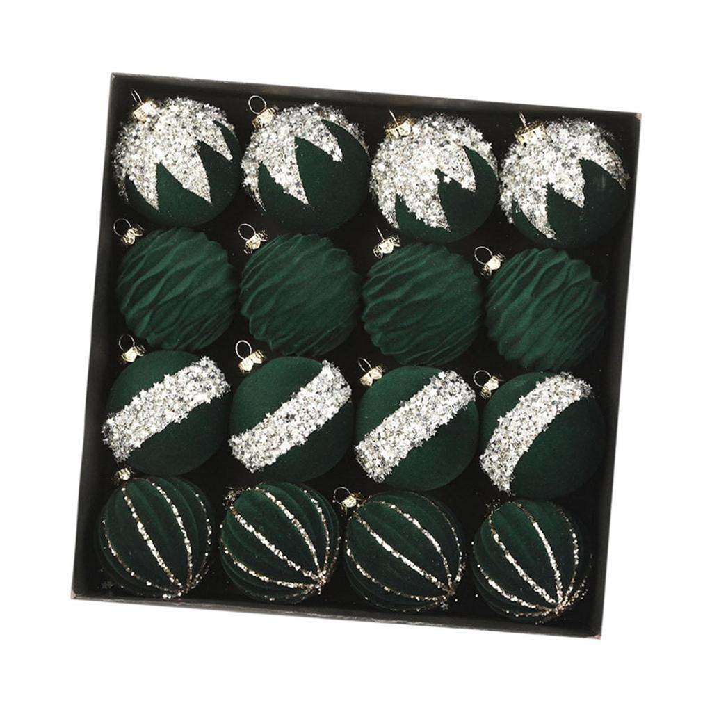 16 Pieces Velvet Christmas Balls,Sturdy,Elegant,Decorative,Hanging Christmas Tree Decor,for Festivals Wedding Party Xmas Tree