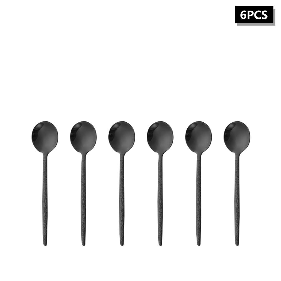 

4/6/16/24 шт. Набор столовых приборов из нержавеющей стали черного цвета с ручками под «кракелюр», набор столовых приборов в португальском стиле. Подходит для семьи, отеля, ресторана.