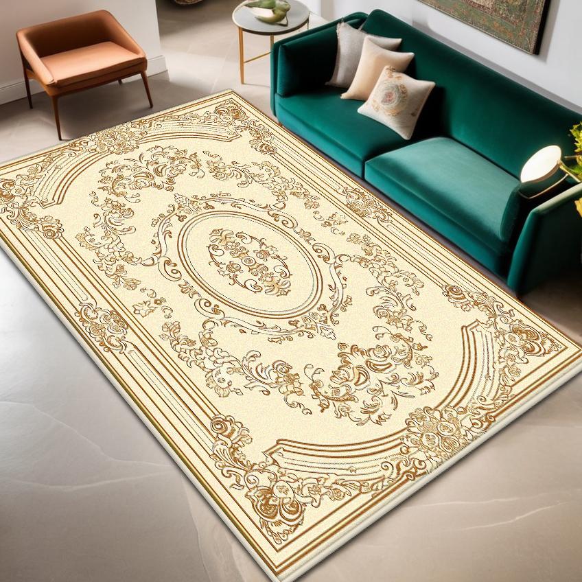 Böhmischer Teppich Wohnzimmer Heimdekoration Luxus Rutschfest Große Raumteppiche Blumendesign Leicht zu Reinigen Couchtischmatte Weich