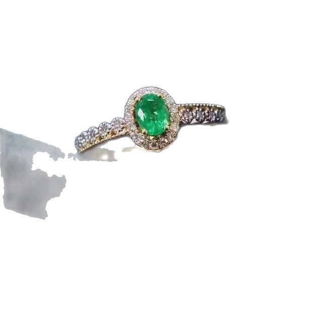 Eleganter japanisch-koreanischer 925er Silber Damenring mit Design aus natürlichem Smaragd-Edelstein