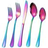 European Style Titanium Black Stainless Steel Cutlery Set - 4-Piece Knife, Fork, Spoon Gift Set