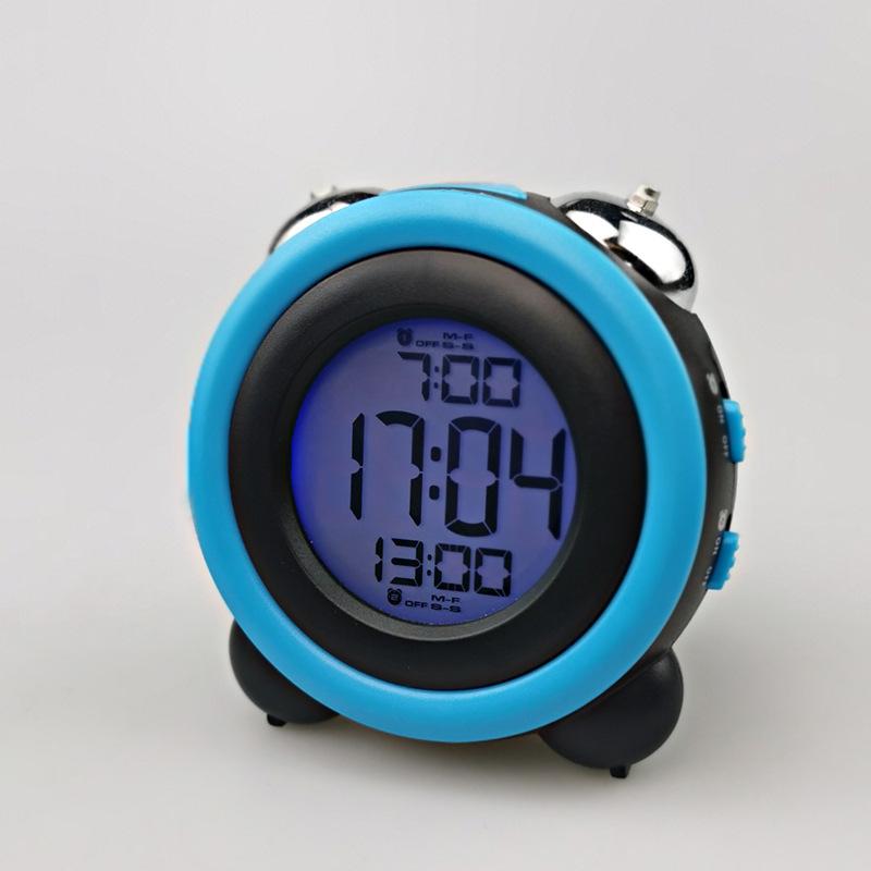Creative high volume simple three-dimensional LED alarm clock silent luminous electronic clock double ring two sets of alarm clock 0705