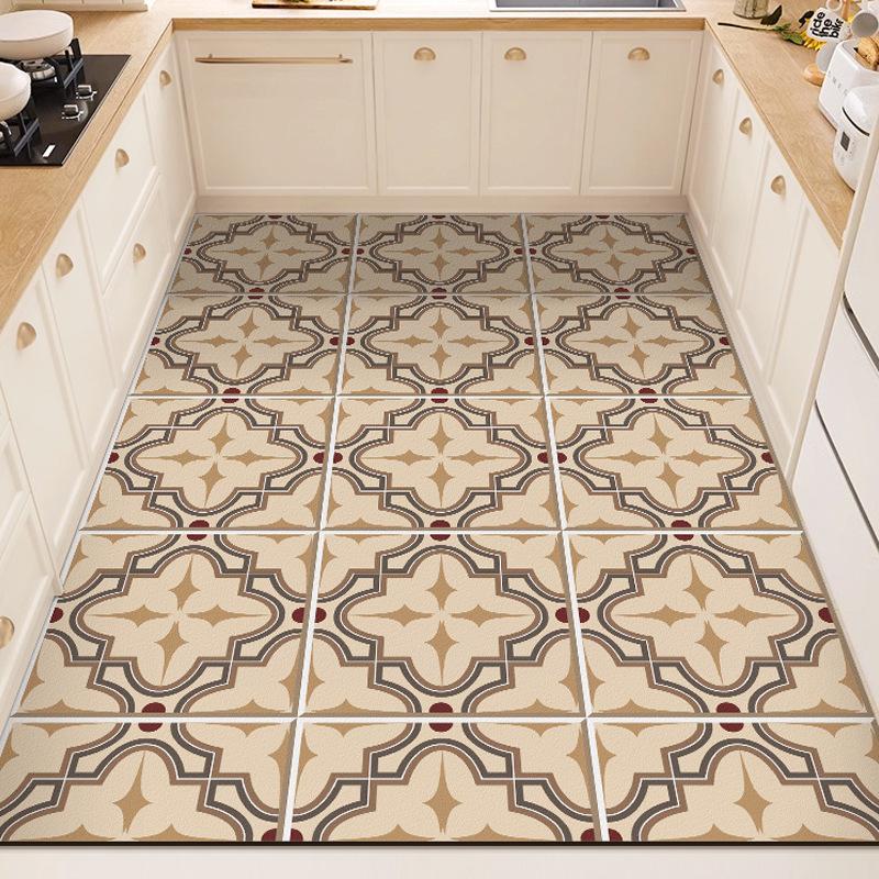 

Simple Cream Wind Kitchen Floor Mat Non-Slip Absorbing Water And Oil Absorbing Floor Mat Household Full Shop Dirt-Resistant And Wear-Resistant Diatom 50 * 80cm (diatom mud)