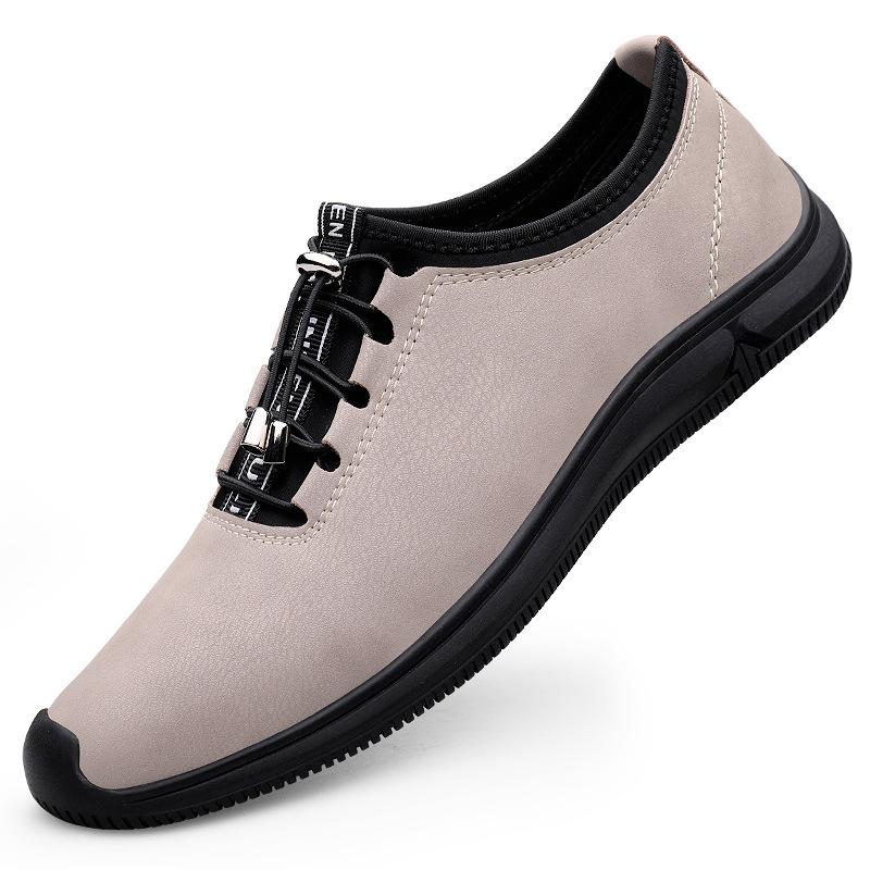 

Повседневные дышащие тонкие кожаные мужские туфли на мягкой подошве на шнуровке, универсальные синие рабочие мужские туфли 45