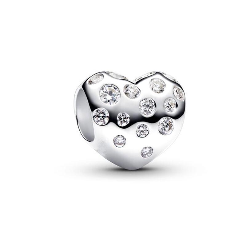 Europeans DIY Angel Mom Heart Sparkling Paw Print Cherry Blossom Charm Beads Fit Original Silver Bracelet Jewelry