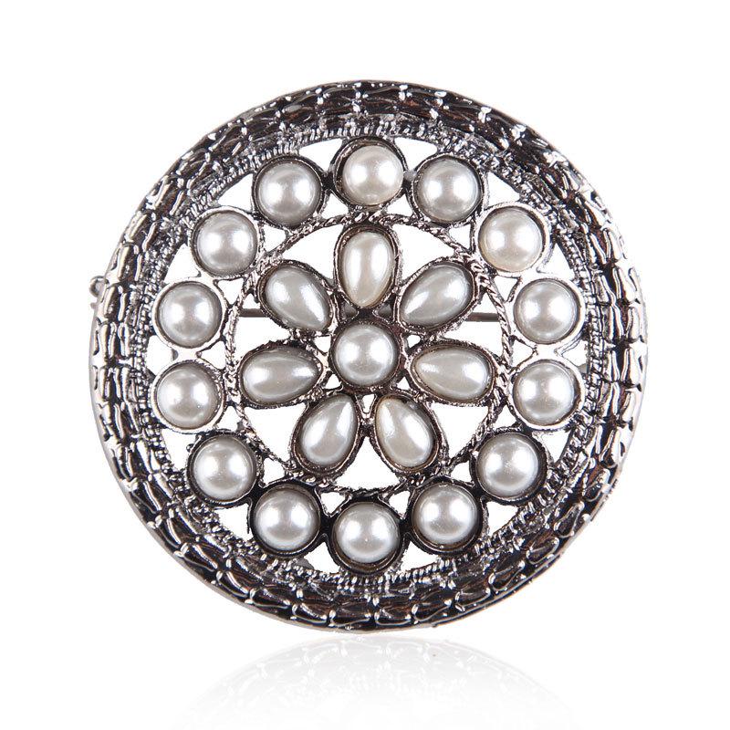 Lanhao Hot-Selling Pearl Swan Rhinestone Flower Brooch - Japanese & Korean Fashion Accessories for Women