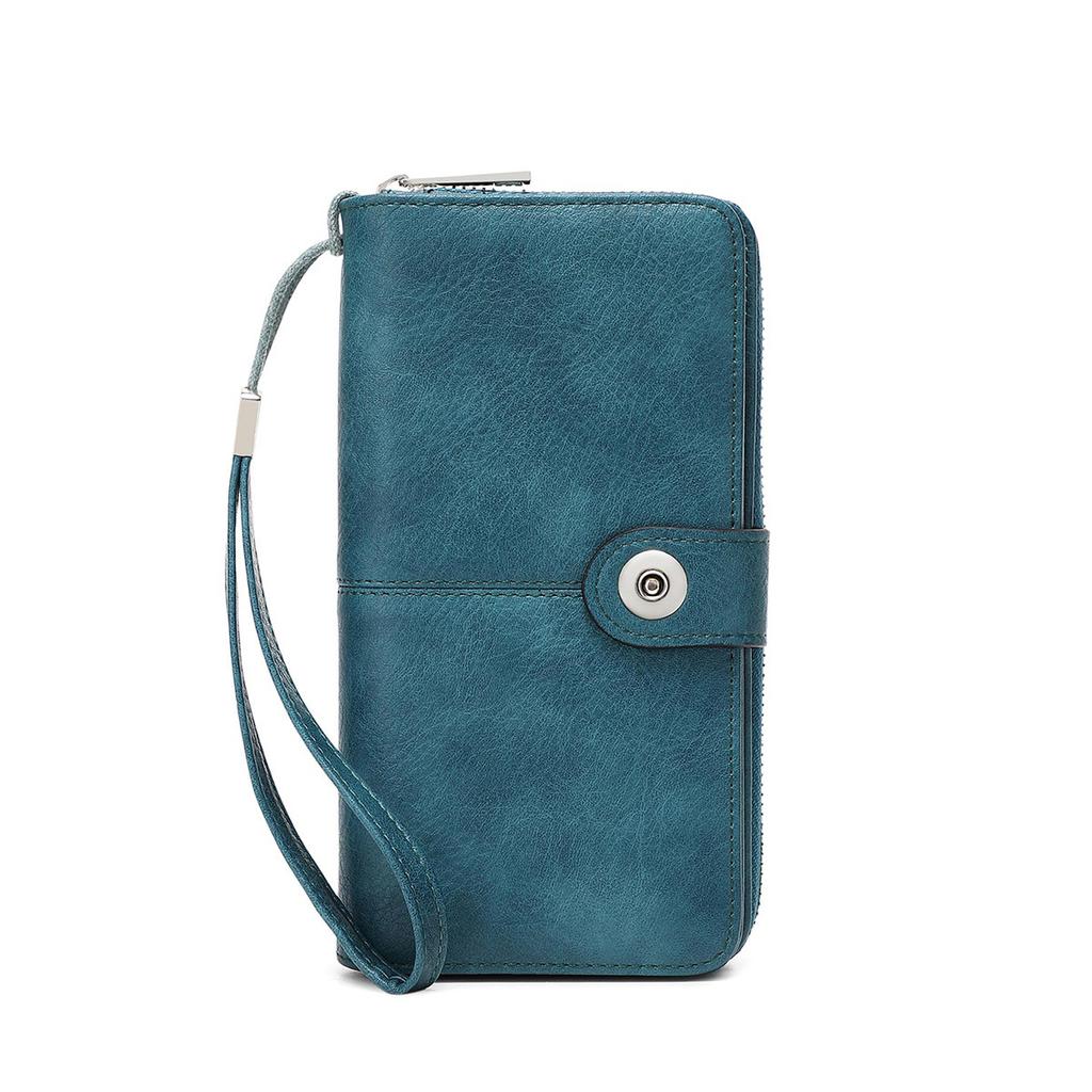 New Women's Wallet Multi-card Zipper Buckle Wallet Retro Large-capacity Long Wallet