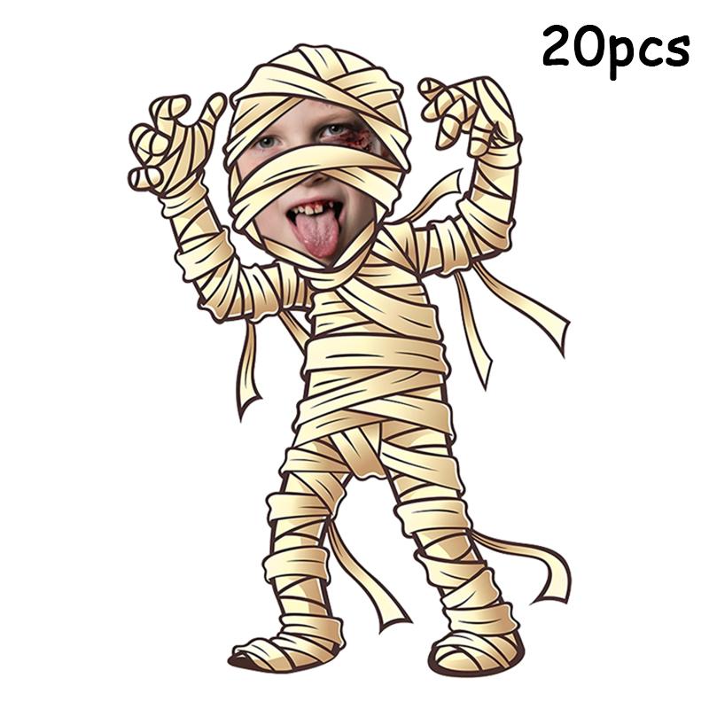 20 Stück Personalisieren Sie Mama-Aufkleber Lustiger Verschlussaufkleber Personalisieren Sie DIY-Gesicht mit Totenkopf Halloween-Etikett Hallow-Party-Deko-Zubehör