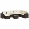 VidaXL Salon de jardin avec coussins 9 pcs marron résine tressée 3325749