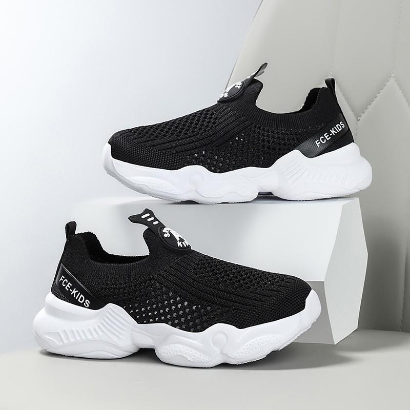 Boys Breathable Flyknit Running Shoes Slip-On Lightweight Comfortable Kids Athletic Sneakers Fall US 11.5