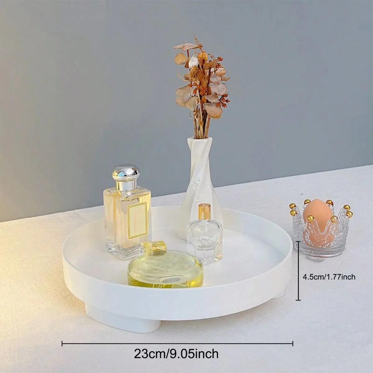 

1pc-Desktop Wooden Tray Entryway Key Ornament Bathroom Cosmetic Storage Simple Living Room Tabletop Decoration Gadgets белый