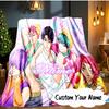 Custom Name Fantasy Night Trio K-Pop Blanket Ideal Bedding Blanket Perfect for Travel, Camping, Living Rooms, Offices, Sofas, Fan Christmas Gift
