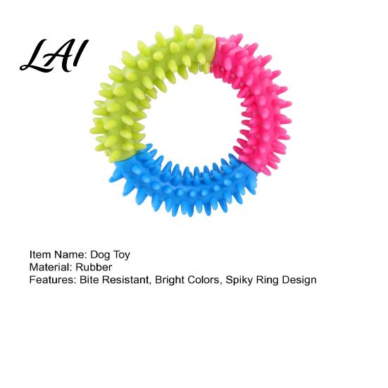 Soft Gum Massage Toys for Teething Spiky Ring Dog Toy Rubber Chew Interactive Pet Supplies Dental Health Fetch And Teeth Cleaning Toy Aggressive