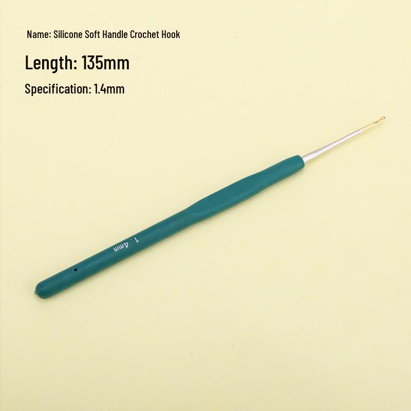 Candy-colored Crochet Hook with Gold-Plated Head - Soft Handle for DIY Sweaters, Shoes, and Hats
