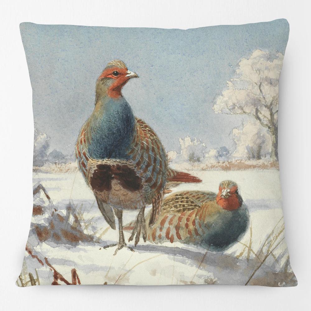 Vintage Bird Linocut Macaw Parrot Painting Cushion Covers Flower Garland Pillowcase for Sofa