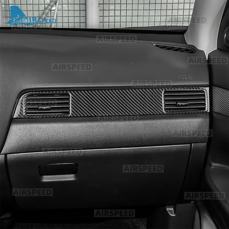 Real Soft Carbon Fiber Trim Sticker LHD Rhd for Mitsubishi Outlander 2013- Drive's Passenger's Air Outlet Frame