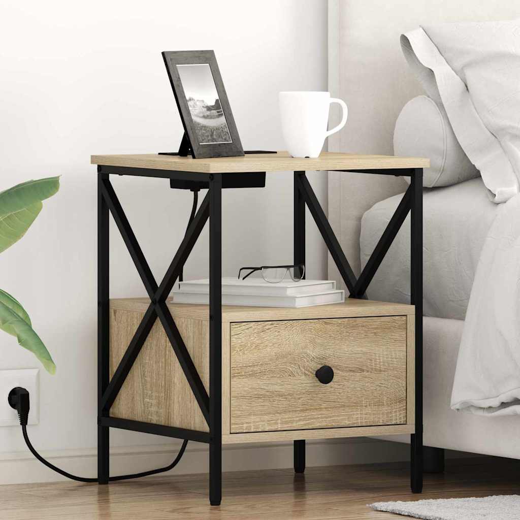 Nightstand Sonoma Oak 41.5 x 40.5 x 55 cm Particleboard