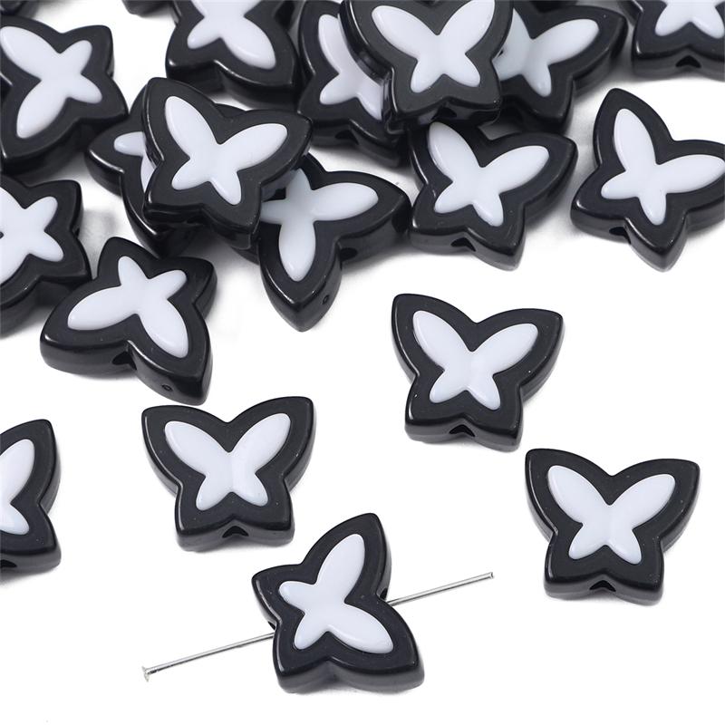 

Акриловые бусины соответствующего цвета бусины-бабочки для изготовления ожерелья, браслета, серьг, ювелирных изделий своими руками 20x16mm 10pcs чёрный