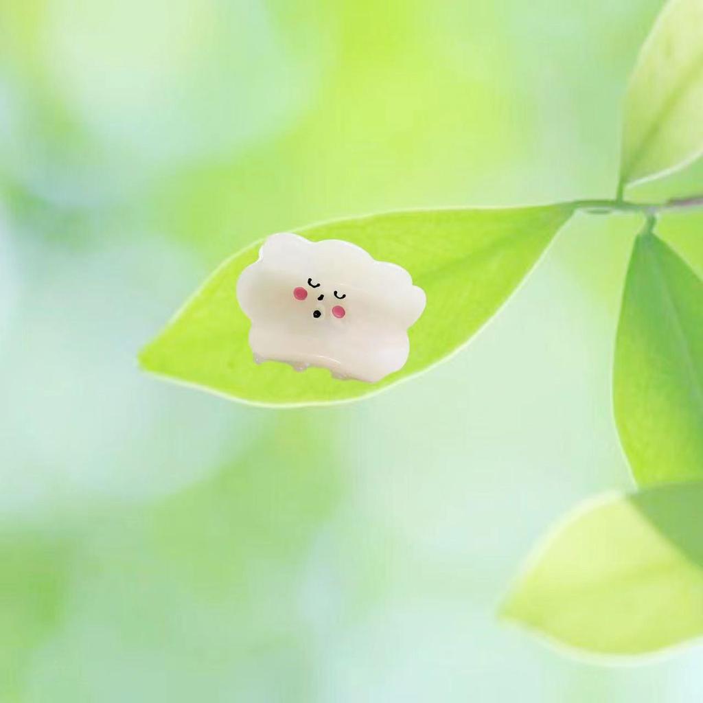 New Milk-tea Cloud & Raindrop Hair Clip: Cute Cartoon White Claw, Acetate Shark Hair Accessory