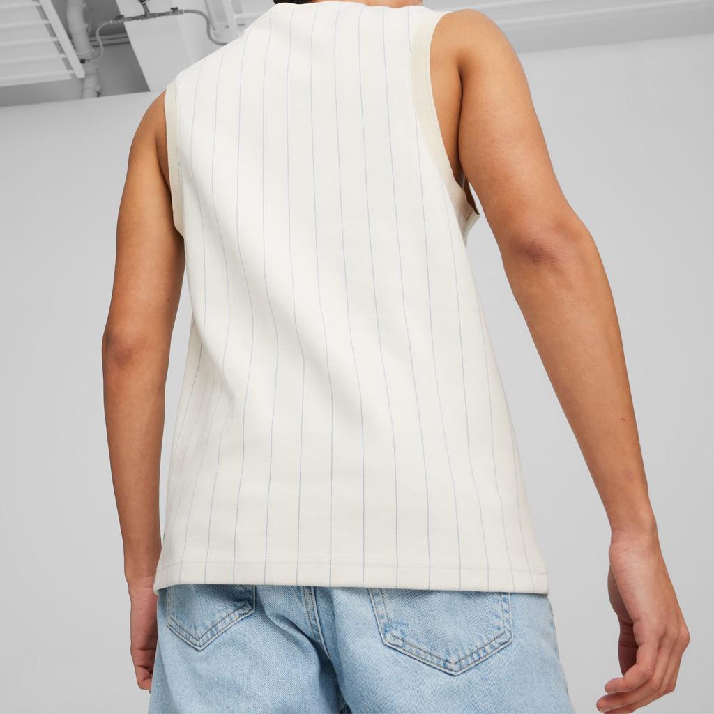 Puma Basketball Series Letter Embroidery Design Striped Breathable Sleeveless Basketball Jersey Men Jersey Off-White 624034-87