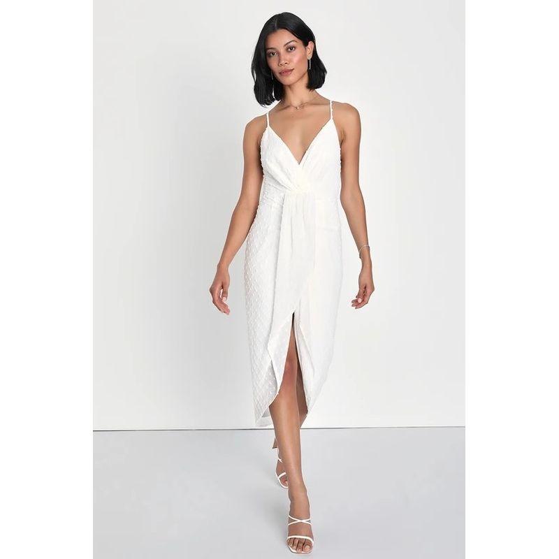 

Export Single Lu Home 2024 Summer Sling Open Back Twisted Ruched Tihua Style Elegant Elegance Irregular Dress Fairy White S