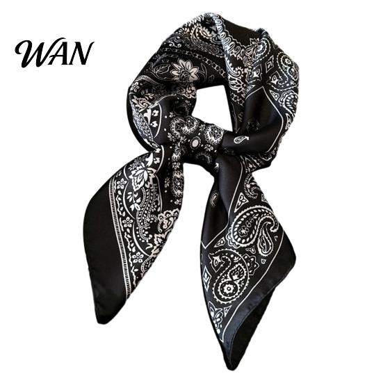 Professional Silky Neck Scarf Paisley Printing Smooth Texture Wrinkle-Resistant Windproof Collar Tie Imitation Silk Commuting Business Layering