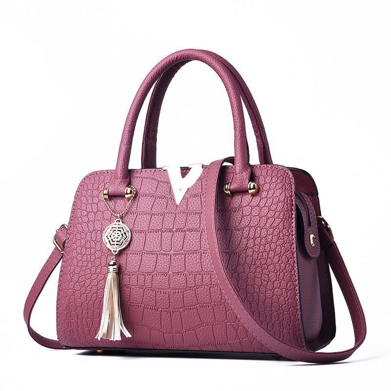 Crocodile Pattern Handbag Women 2023 New Atmospheric Middle-aged Mom Ladies Bag Fashionable Ladies Handbag Red Rubber Red