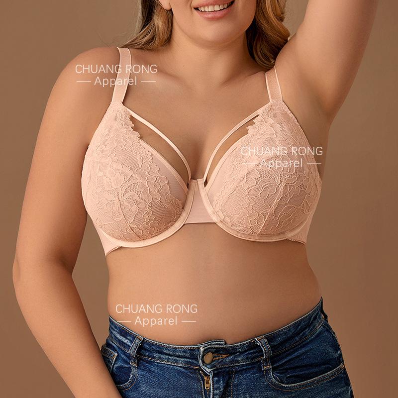 Fat Girl with Steel Ring Large Size Underwear Thin Style Large Chest Small Bra Full Cup Anti-sagging Side Breast Bra