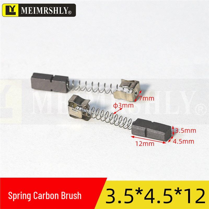 Motor Tachometer Carbon Brush with Spring - Sizes Available: 4x4, 4x5, 4x6, 4x7, 4x8, 4x10, 4x12.