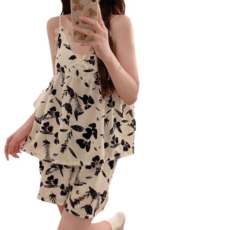 Summer Three-Piece Suit: Thin Woven Cotton with Chest Pad - Includes Suspenders, Shorts, and Trousers for Indoor and Outdoor Wear