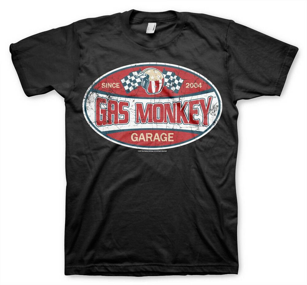 

Черная футболка унисекс с надписью Gas Monkey Garage Helmet Fast N Loud