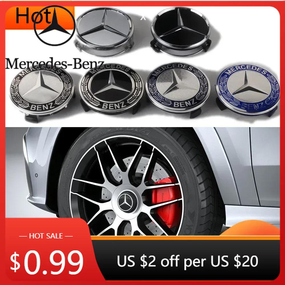 Bilklistermärke AMG W220 För Benz Het 75mm Bilhjulnavkåpor Autoemblem Tillbehör För Mercedes Benz Maybach AMG W212 W213