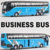 1:30 Bus Longue Distance Modèle Jouet Voiture Son Lumière Corps en Alliage Pneus en Caoutchouc Véhicules de Luxe Décoration de Salon