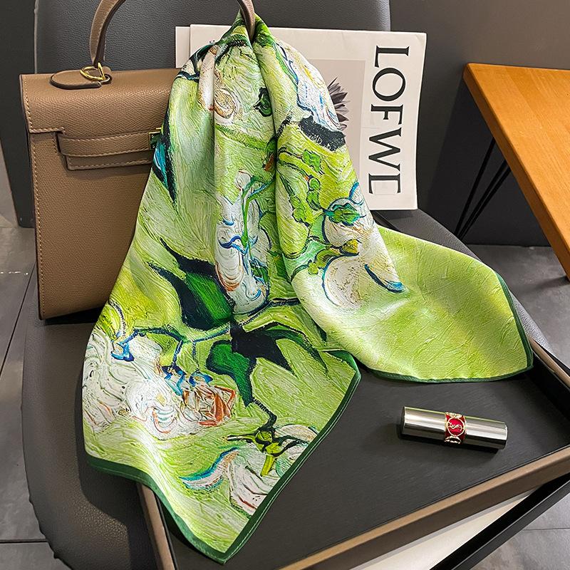 1116 New Fashion Printed Silk Scarf Women's Mulberry Silk Scarf Temperament Decoration Spring and Autumn Scarf Scarf Scarf