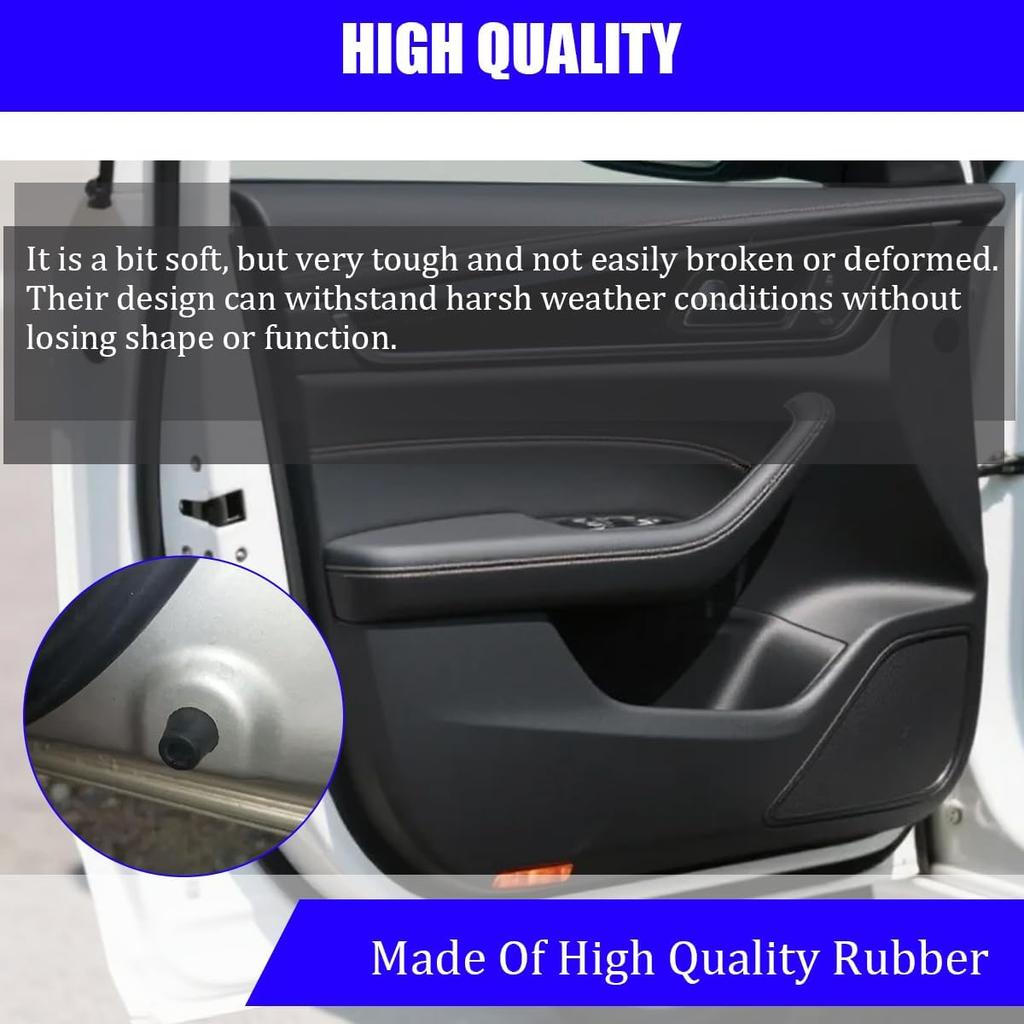 10PCS Car Door Damper Buffer Pad, Rubber Front Rear Door Edge Guard Cushion Overslam Stopper, Automotive Bumper Protector Soundproof Shock Absorber,