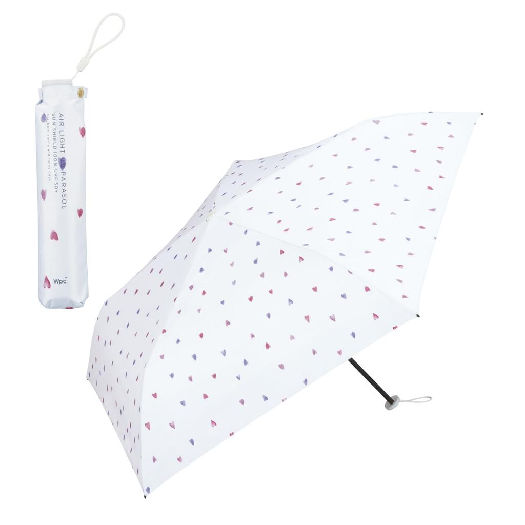 Watercolor Shading UV Protection For Sunny and Rainy Folding For For [2025] Wpc. Parasol, Lightweight, Shading, Heart, Mini, Off, 100% / 99.9% /