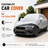 For Volvo XC60 Fit Full Car Cover Silver-Coated Oxford Fabric Side Zipper Access Heat Reflective UV Protection Summer